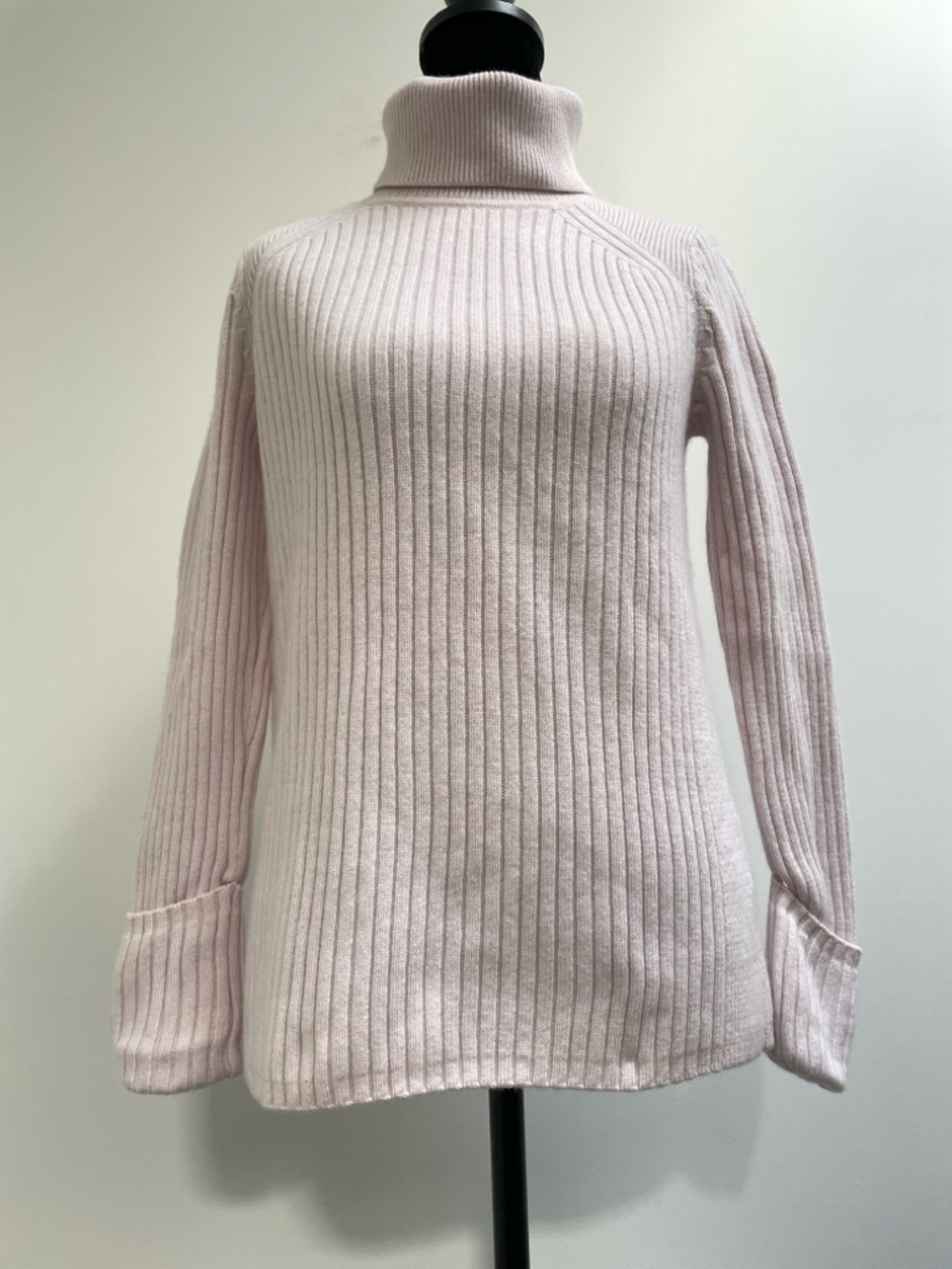 Club Monaco Ribbed Turtleneck Sweater Blush Pink Wool Blend Size M